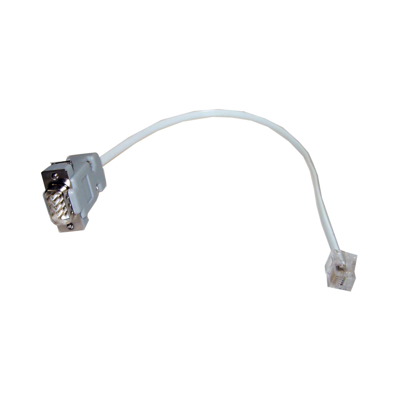 The serial cable with RS232 interface and DB9 (m) and RJ12 connectors