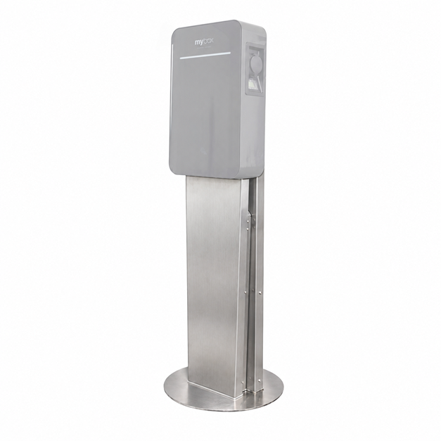 Stand for the MyBox Profi charging station (2 × 22 kW), brushed stainless steel