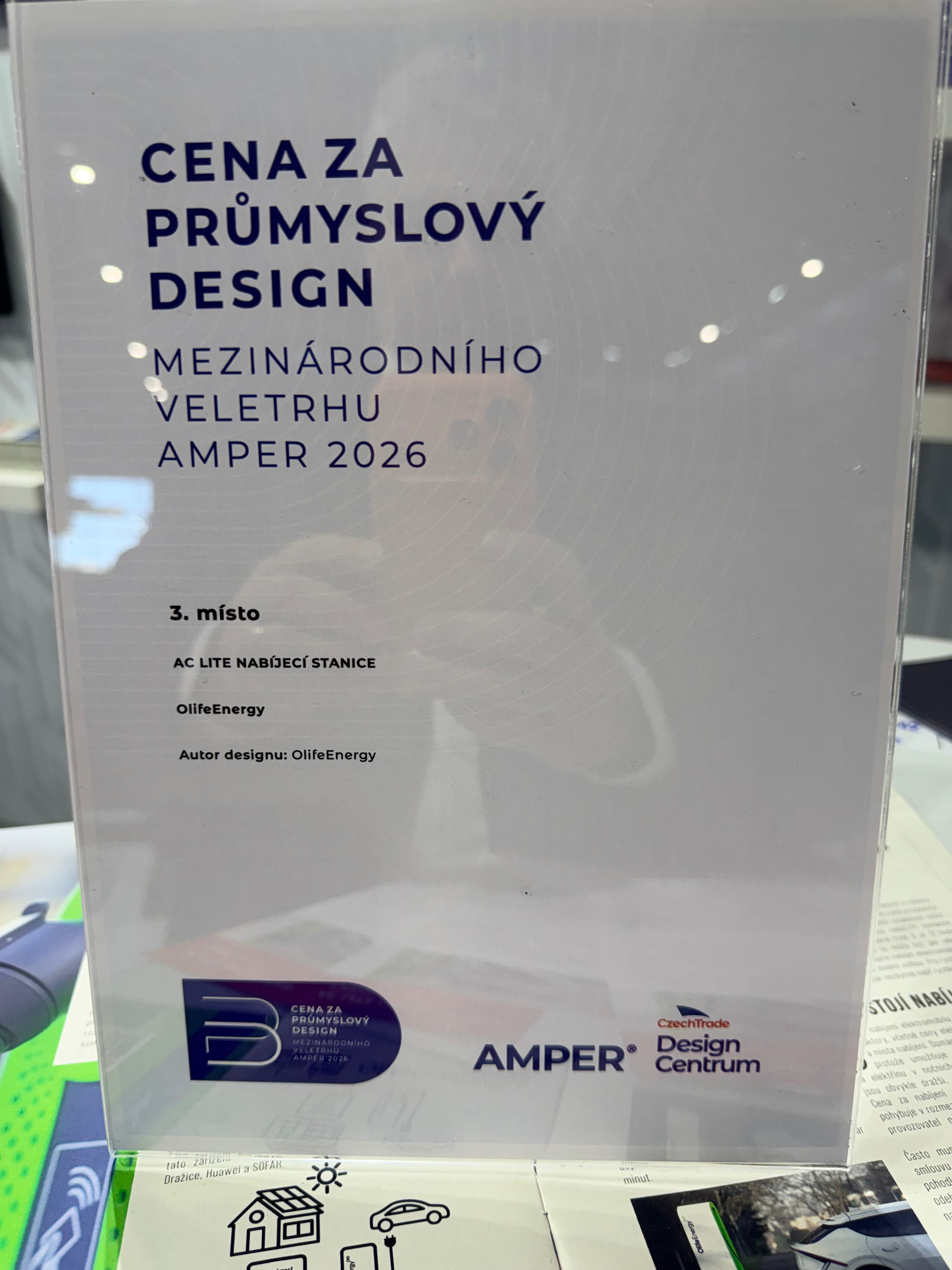 Bringing home an industrial design award from AMPER