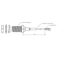 RF cable adaptor IPEX(f) to SMA(f), Cable 1.37 mm, 20 cm