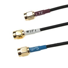 Antenna GPS/LTE/WiFi Screw Mount E008, 2x SMA(m)/RP-SMA(pin f), 3x RG174/1.6m