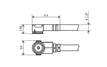 RF cable adaptor U.FL(f) to SMA(f), LP-088, 30 cm, Heat Shrink Tube