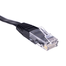 Ethernet cable, cross, flat, black, 1.5 m