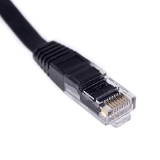 Ethernet cable, cross, flat, black, 1.5 m