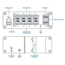 Teltonika Switch PoE TSW202, drawing Teltonika Switch PoE TSW202, drawing