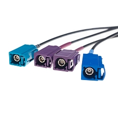 Antenna LTE MIMO/GNSS/WiFi Adhesive E316LM, 2.5 dBi, 1x FAKRA C (GNSS) 2x FAKRA D (LTE) 1x FAKRA Z (WIFI), 4x RG174/2m