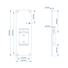 TSW2 rear panel with DIN rail holder