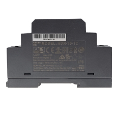 Power supply HDR-15-12 Mean Well on a DIN rail