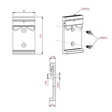 DIN rail mounting kit for Robustel routers DIN rail mounting kit for Robustel routers