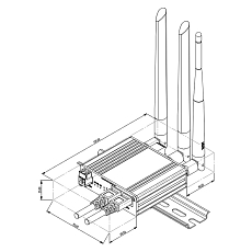Rysunek wymiarów routera LTE Teltonika RUT206
