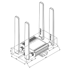 Teltonika TRM500 5G Modem, drawing Teltonika TRM500 5G Modem, drawing