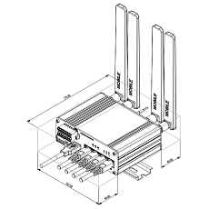 Teltonika RUTM55 5G router, drawing Teltonika RUTM55 5G router, drawing