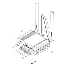 LTE router Teltonika RUTM16, drawing