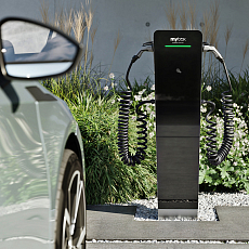 Charging station MyBox POST 2x22kW, stainless stee