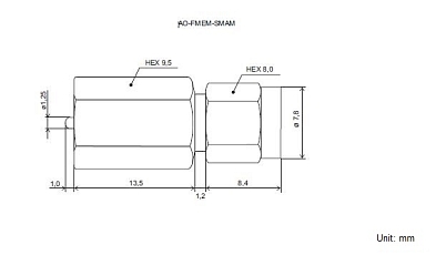 Antenna Connector Adaptor FME(m)/SMA(m)