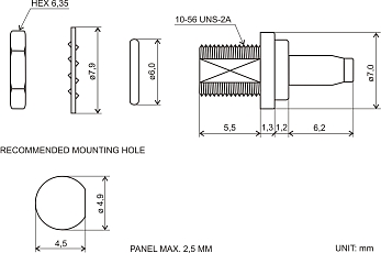 MMCX(f) Bulkhead with O-ring for RG178