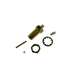 SMA(f) Blkh. for RG178, H8 nut, D-profile, w/o O-ring