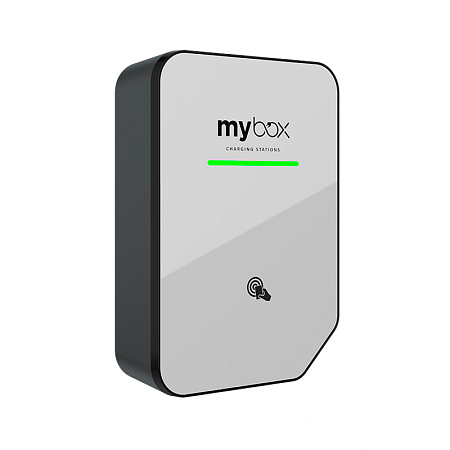 MyBox PLUS 22kW - white glass, RFiD, RCD, cable Type 2, 5m